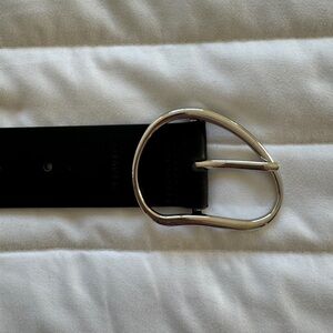 Calvin Klein Black Belt with Silver Buckle